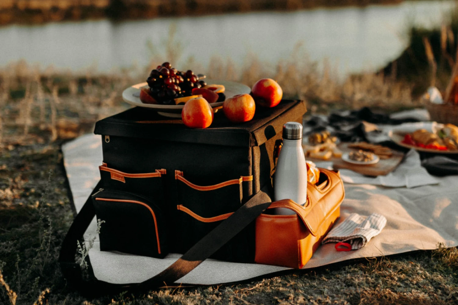 beige picnic blanket