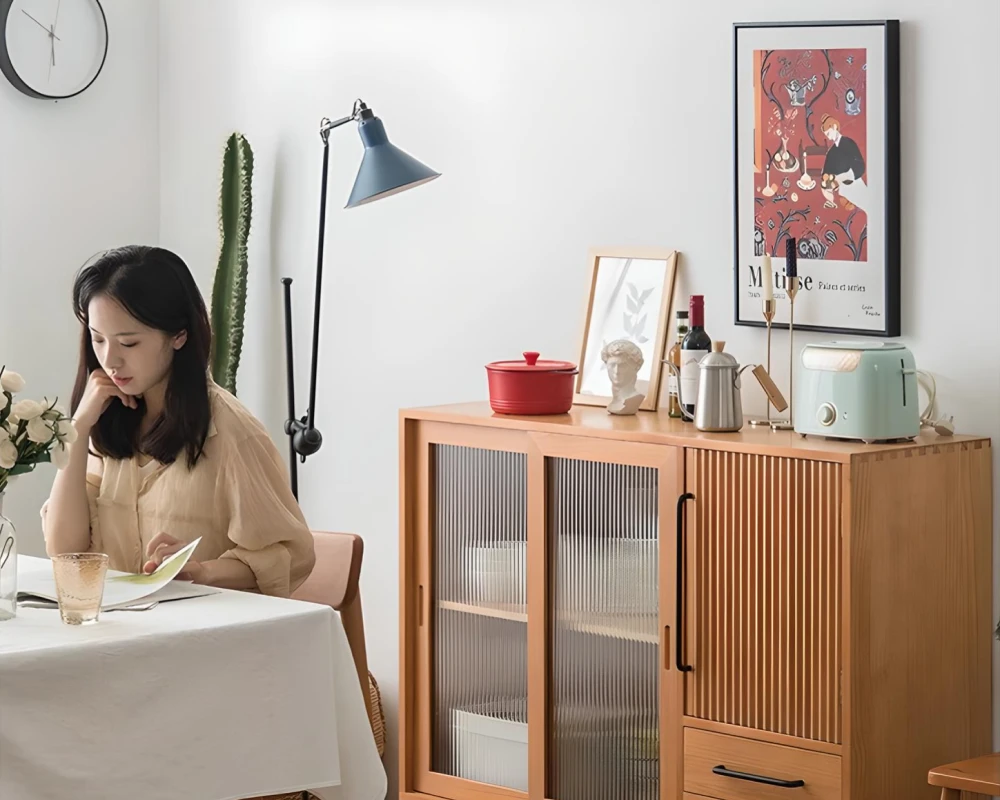 sideboard with drawers and shelves